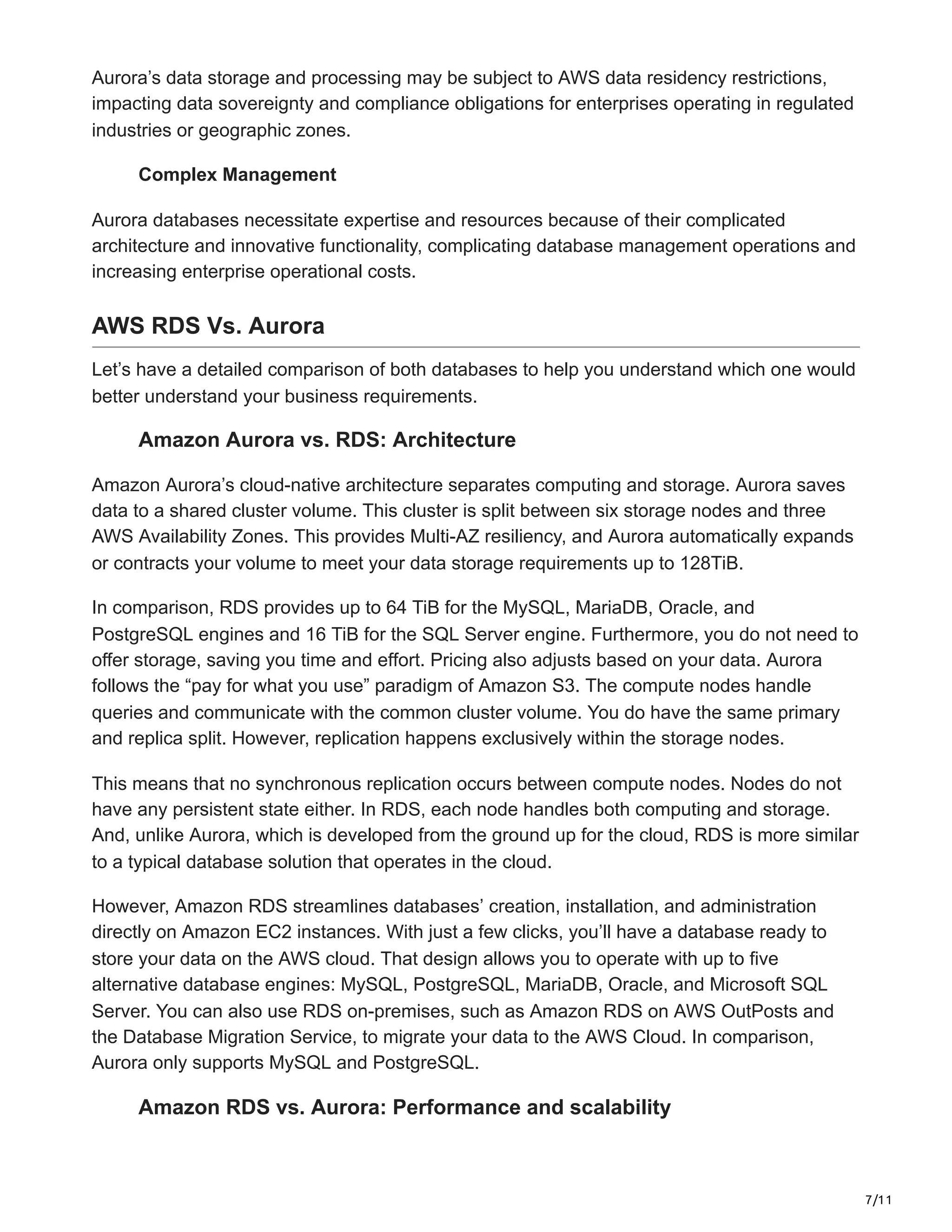 AWS RDS Vs Aurora: Everything You Need to Know | PDF