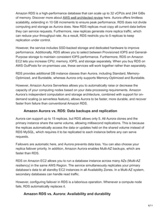 AWS RDS Vs Aurora: Everything You Need to Know | PDF