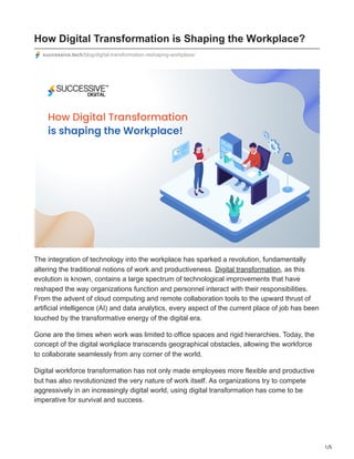 How Digital Transformation is Shaping the Workplace? | PDF | Free Download