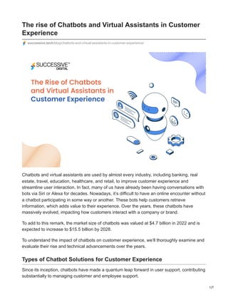 The rise of Chatbots and Virtual Assistants in Customer Experience | PDF