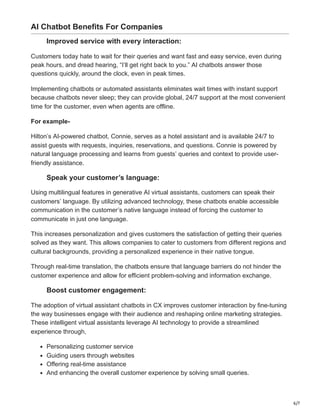 The rise of Chatbots and Virtual Assistants in Customer Experience | PDF
