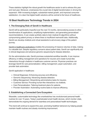 Top 10 Emerging Healthcare Technology Trends in 2024 | PDF