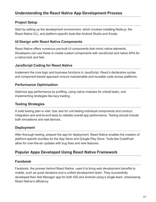React Native App Development: A Comprehensive Guide | PDF