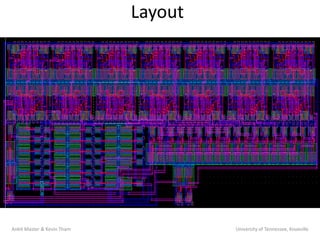 Layout




Ankit Master & Kevin Tham            University of Tennessee, Knoxville
 