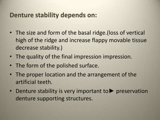 Success of complete denture | PPTX