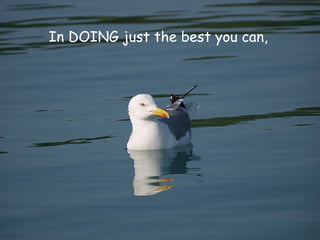 In DOING just the best you can,   