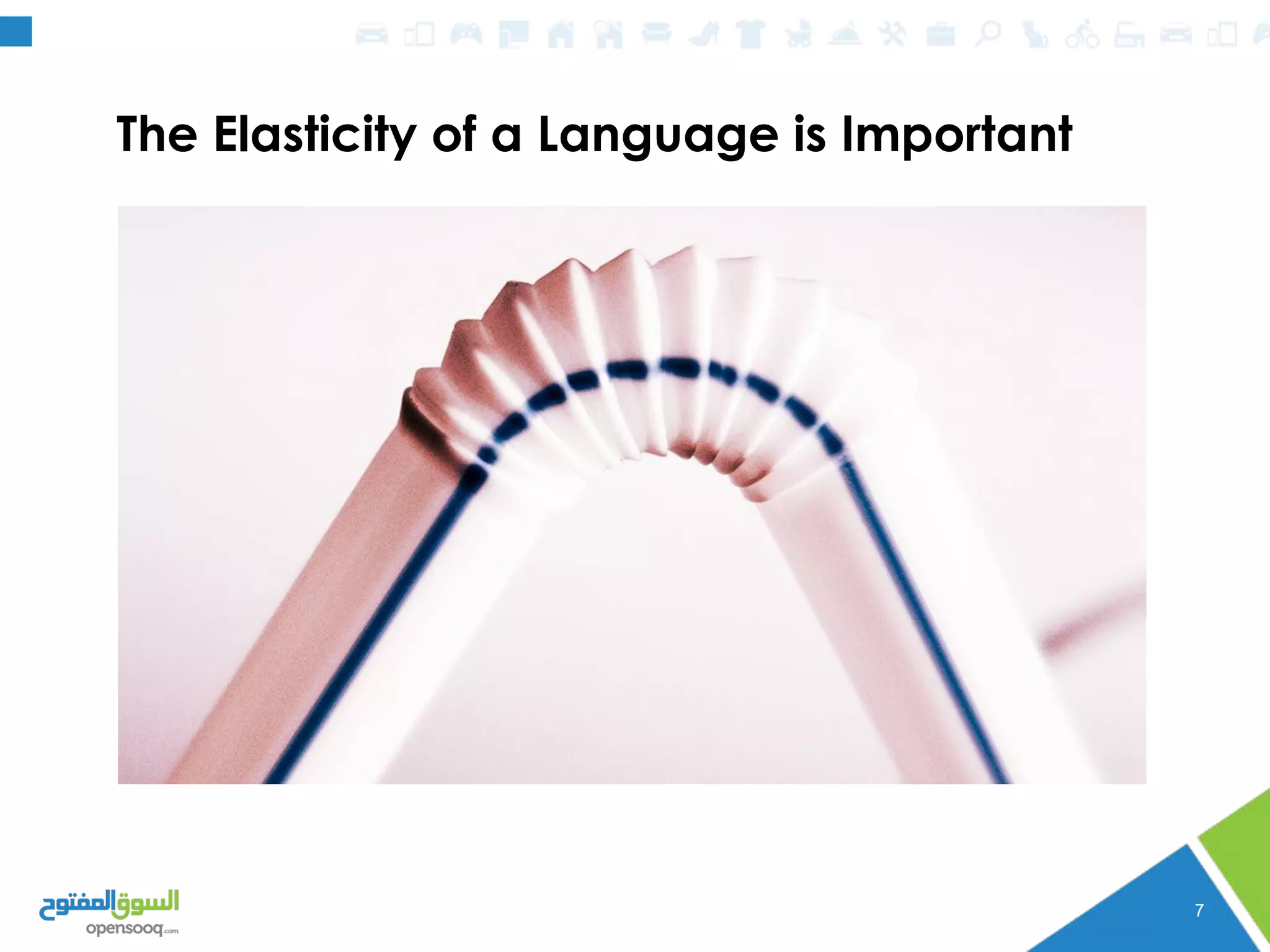 The Elasticity of a Language is Important
7
 