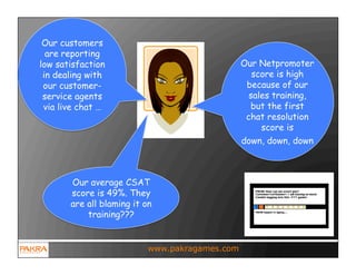 Our customers
  are reporting
low satisfaction                               Our Netpromoter
 in dealing with             ...