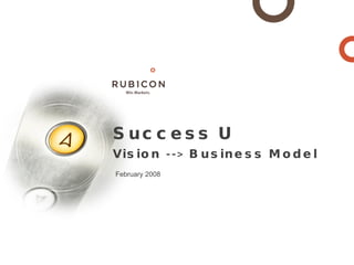 Success U Vision --> Business Model February 2008 
