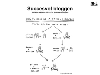 Succesvol bloggen 
Workshop Marketing 3.0, 6/10/14, Annet van Kruiningen 
 