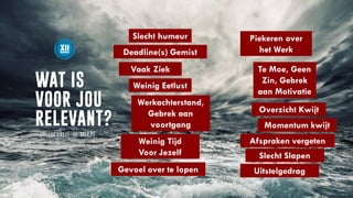WAT IS
VOOR JOU
RELEVANT?
(SCHRIJF JE MEE?)
 