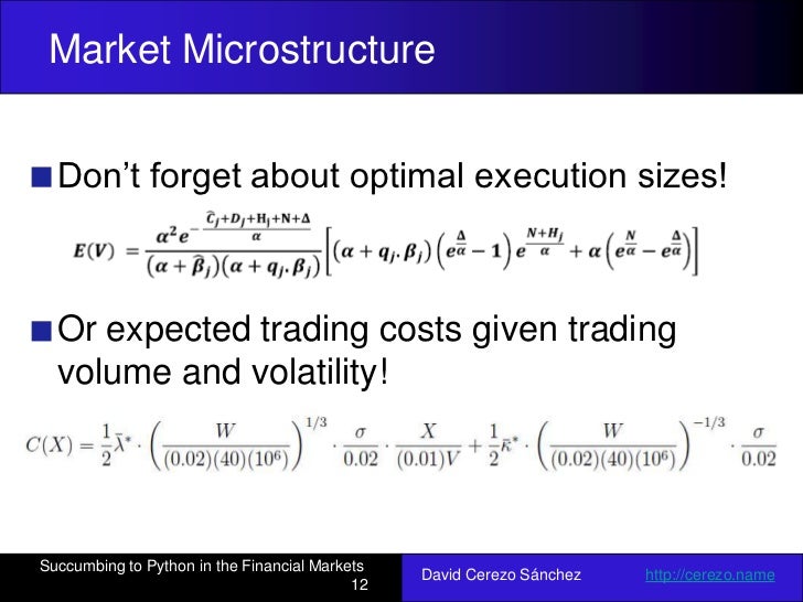 Microstructure trading strategies