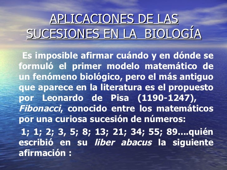 Sucesiones Aplicadas A La Biologia