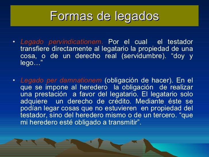 Tipos de legados derecho romano