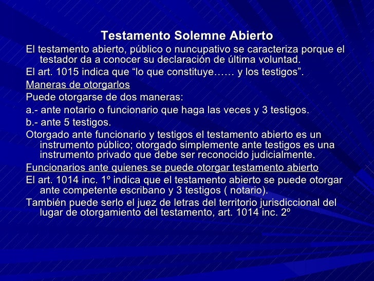 FORMA PARA TESTAMENTO PUBLICO ABIERTO (Formato Sencillo)