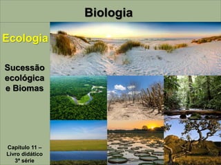 Biologia
Ecologia
Sucessão
ecológica
e Biomas
Capítulo 11 –
Livro didático
3ª série
 