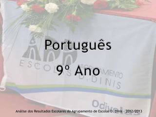 Análise dos Resultados Escolares do Agrupamento de Escolas D. Dinis – 2012/2013
 