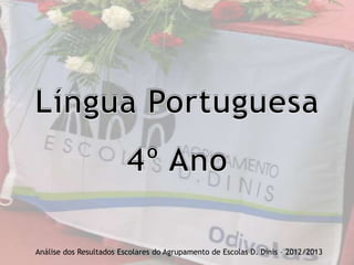 Análise dos Resultados Escolares do Agrupamento de Escolas D. Dinis – 2012/2013
 