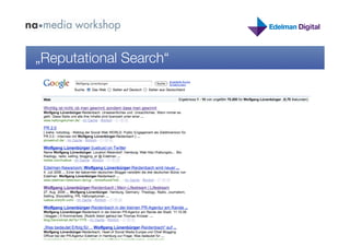 „Reputational Search“
 