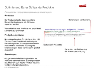 Suchmaschinenoptimierung für DaWanda-Shops