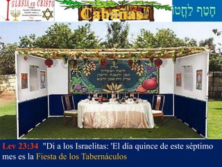 Lev 23:34 "Di a los Israelitas: 'El día quince de este séptimo
mes es la Fiesta de los Tabernáculos
 