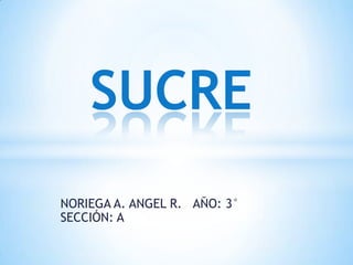 SUCRE
NORIEGA A. ANGEL R. AÑO: 3°
SECCIÓN: A

 