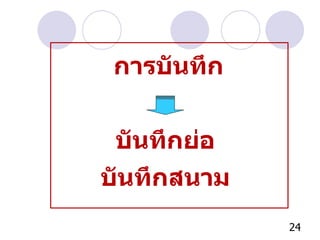 การบันทึก บันทึกย่อ บันทึกสนาม 