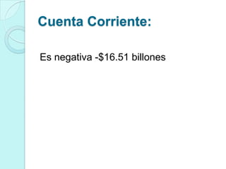 Cuenta Corriente:

Es negativa -$16.51 billones
 