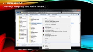  LANGKAH KE-21 :
Contohnya mengcopy data Packet Tracer 6.0.1.
 