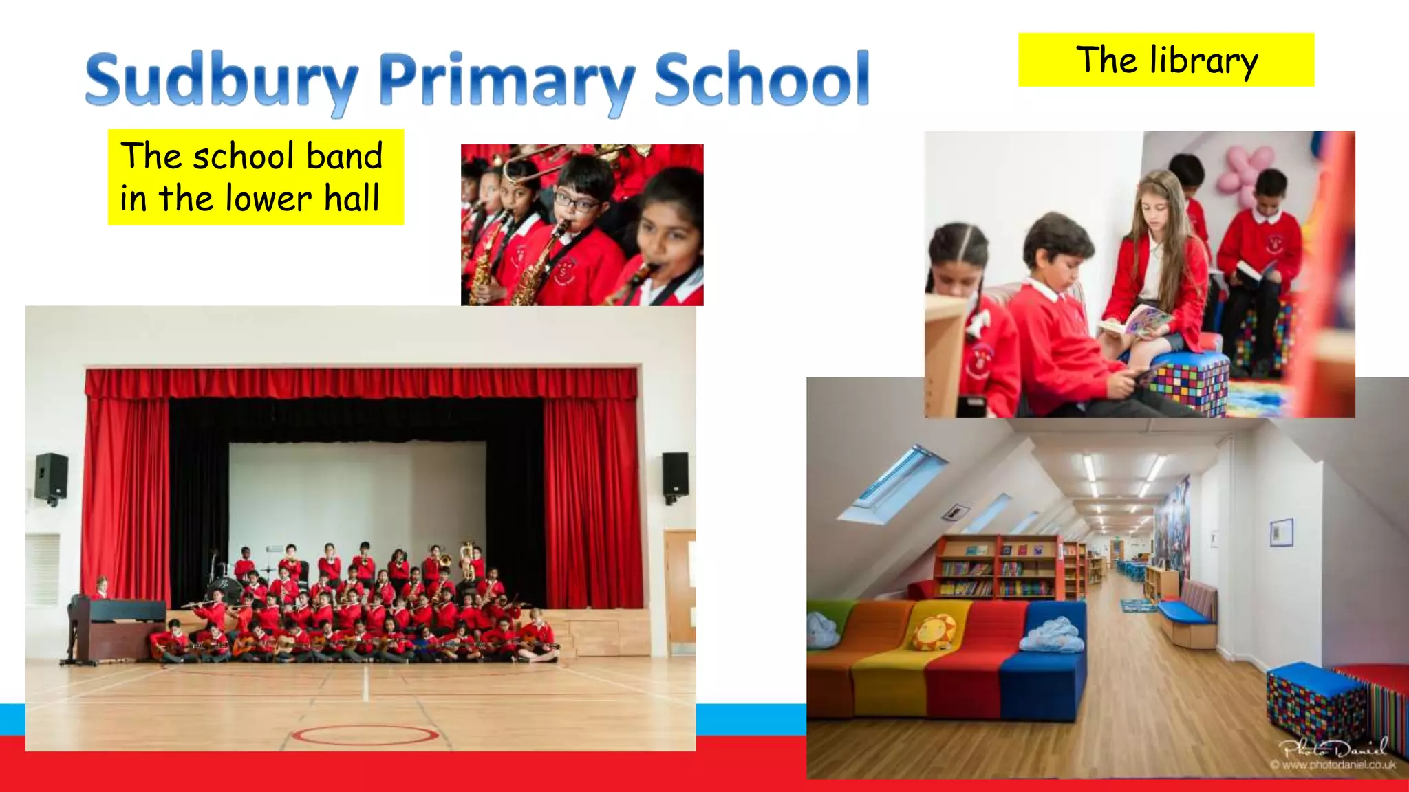 The school band
in the lower hall
The library
 