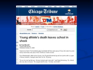 sudden cardiac death in young athletes common | PPT