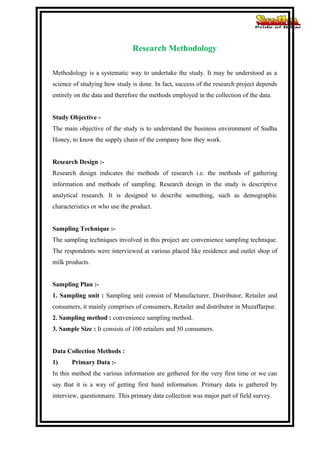 Undertake Study Sudha honey | DOC