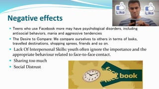 Negative Facebook impact of social media on youth m.com ppt | PPTX