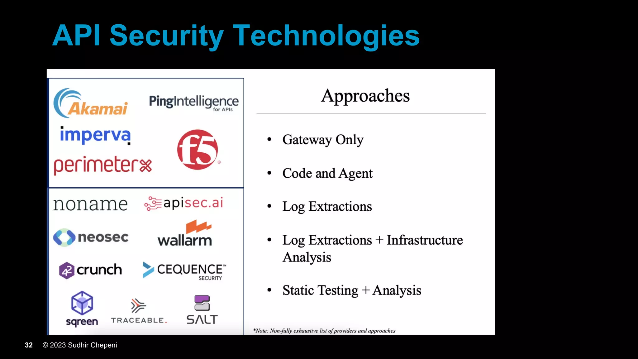 © 2023 Sudhir Chepeni
32
API Security Technologies
 