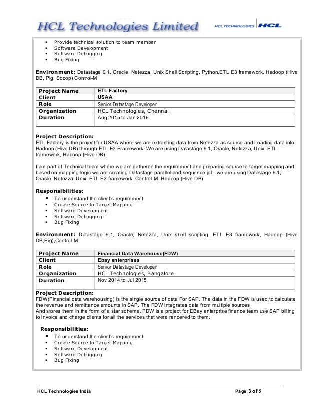 data warehouse developer resumes