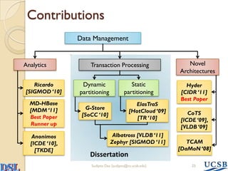 Scalable and Elastic Transactional Data Stores for Cloud Computing ...