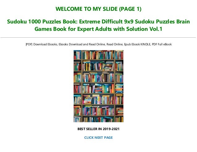 Free Download Sudoku 1000 Puzzles Book Extreme Difficult 9x9 Sud