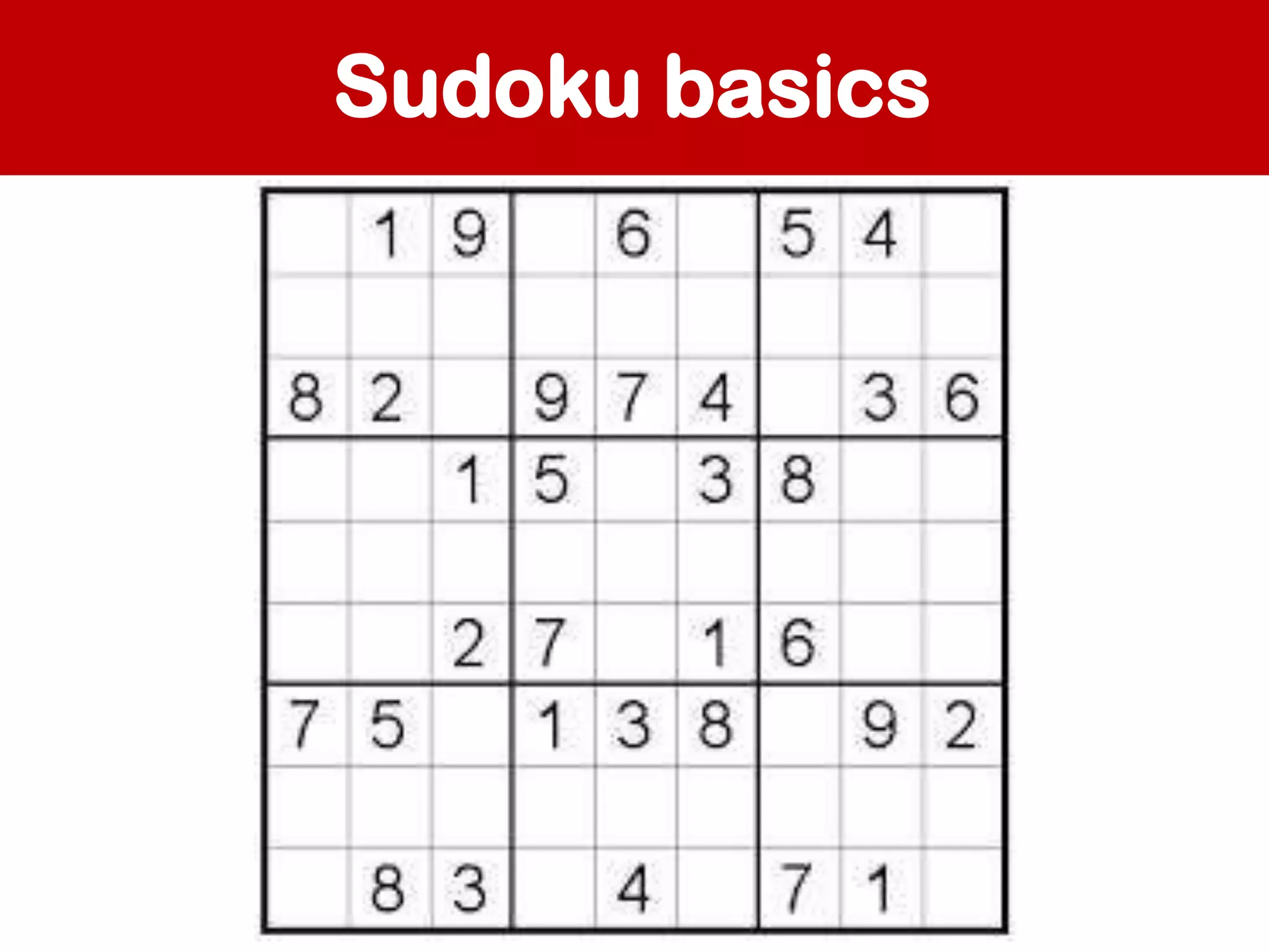 Sudoku basics

 
