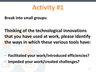 Technology use has invaded our lives 
12 
 