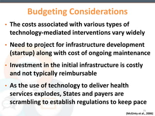 “Models” of Integration for TAC Interventions 
• Brief Intervention - particularly in settings where 
SUD treatment services are limited (e.g., primary 
care settings [FQHCs], mental health, etc.) 
• Stand alone treatment - comprehensive service 
(up to 65 modules available) delivered over a 
structured period of time (e.g., 12 weeks) 
• Clinician extender - administered as an adjunct to 
treatment whereby clinicians “prescribe” TBIs (or 
portions of) to enhance therapeutic intervention. 
79 
Hasin et al., 2013; Ranney et al., 2014; Rose et al., 2010; 
Chaple et al., 2014, Chaple et al; in press 
Marsch et al., 2014; Campbell et al., 2014 
 