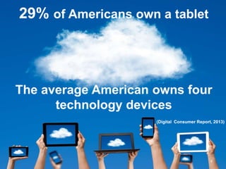 Any of these positive and 
negative factors may 
influence consumers' 
expectations of how much 
benefit (if any) they will 
gain from technology use, 
and thus their propensity to 
adopt new technologies. 
(Van Slyke et al., 2004; Corneille et al., 2014) 8 
 