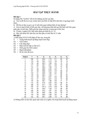 Lớp Phương pháp NCKH – Chương trình CUD UPNT03



                           BÀI TẬP THỰC HÀNH
Bài tập 1
Sử dụng file “low...