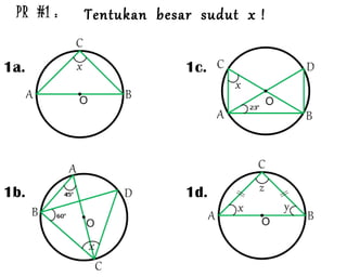 PR #1 : Tentukan besar sudut x !
1a. 1c.
1b. 1d.
 