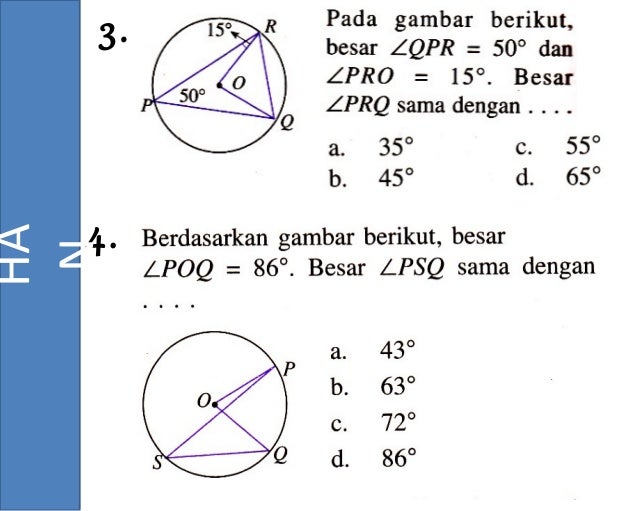  Sudut pusat  sudut  keliling