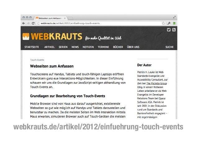 Webkrauts De Artikel 2012 Einfuehrung Touch Events