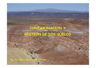 CONTAMINACION Y
              GESTION DE LOS SUELOS




Ing. Agr. (MSc.) María Cristina Aruani
 