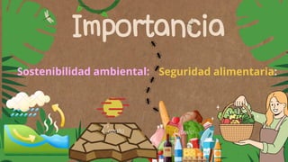 Importancia
Importancia
Importancia
Seguridad alimentaria:
Sostenibilidad ambiental:
 