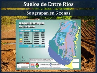 Suelos de Entre Ríos
 Se agrupan en 5 zonas
 
