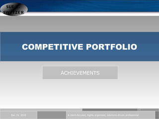 Dec 15, 2010 COMPETITIVE PORTFOLIO ACHIEVEMENTS 