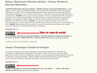 Selo na capa do portal 